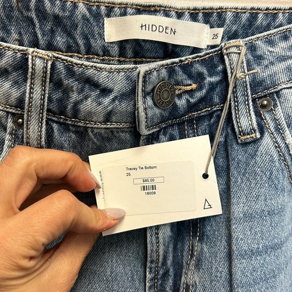 Hidden Tracy High Rise Straight Jean w/bottom Hem Tie - Picture 4 of 5